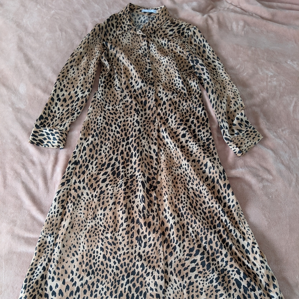 Animal print fit and flare dress